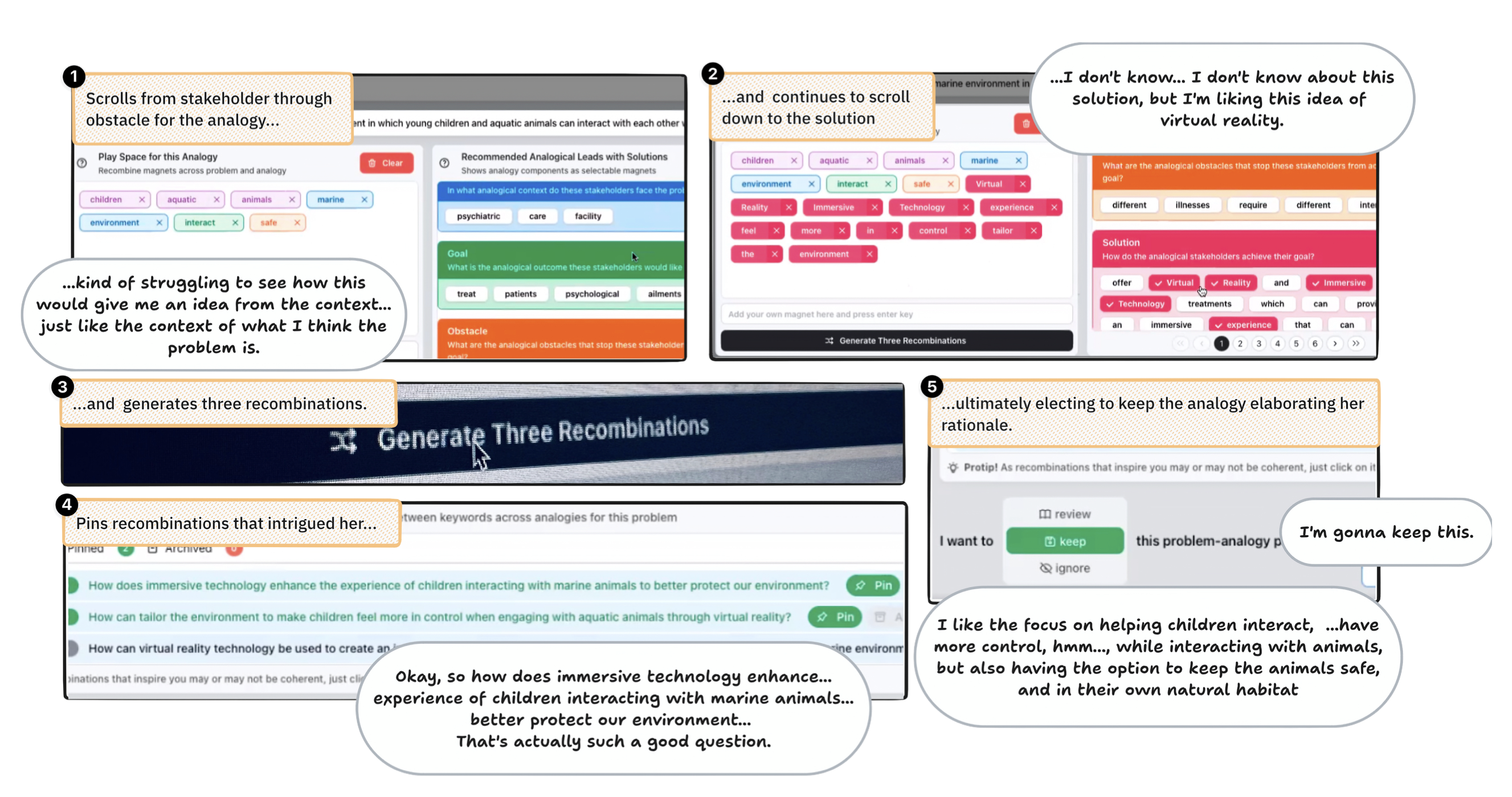 Improving Selection of Analogical Inspirations through Chunking and Recombination